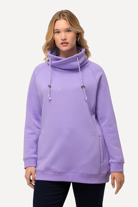 Sweatshirt, weiter Stehkragen, Taschen, Raglan-Langarm