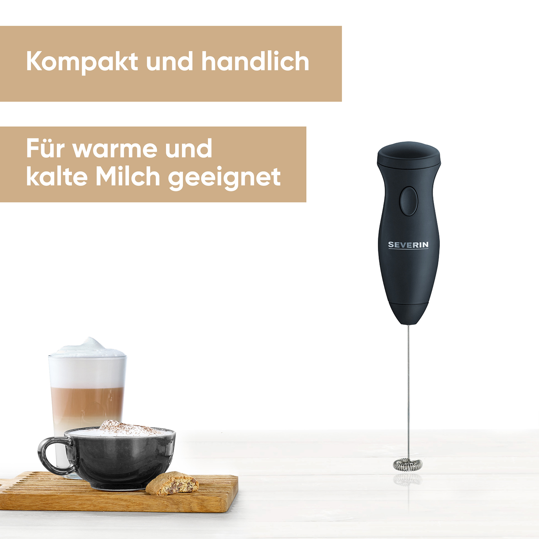 SEVERIN Milchaufschäumer SM 3590 - schwarz - batteriebetrieben