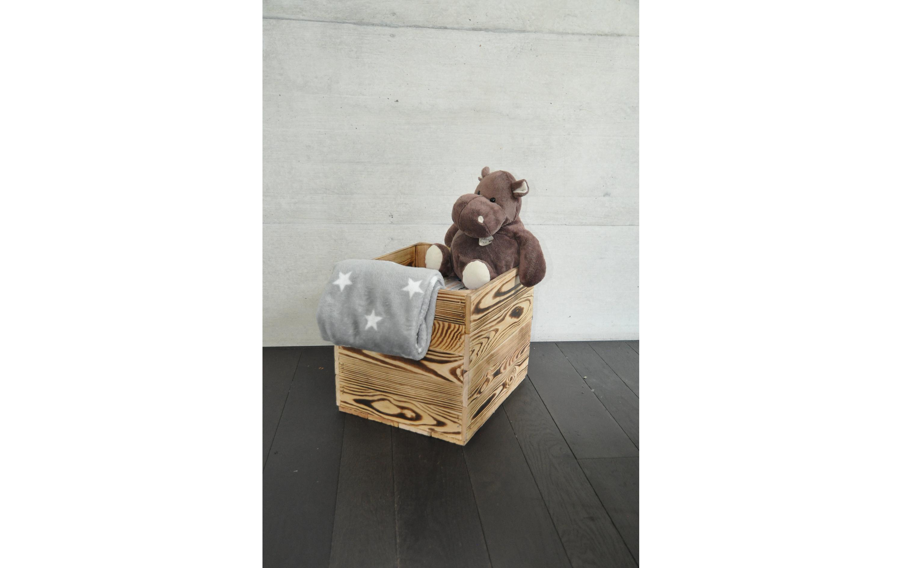 Aufbewahrungskiste Vintage geflammt 33 x 38 cm, HellbraunAufbewahrungskiste im Vintage Design