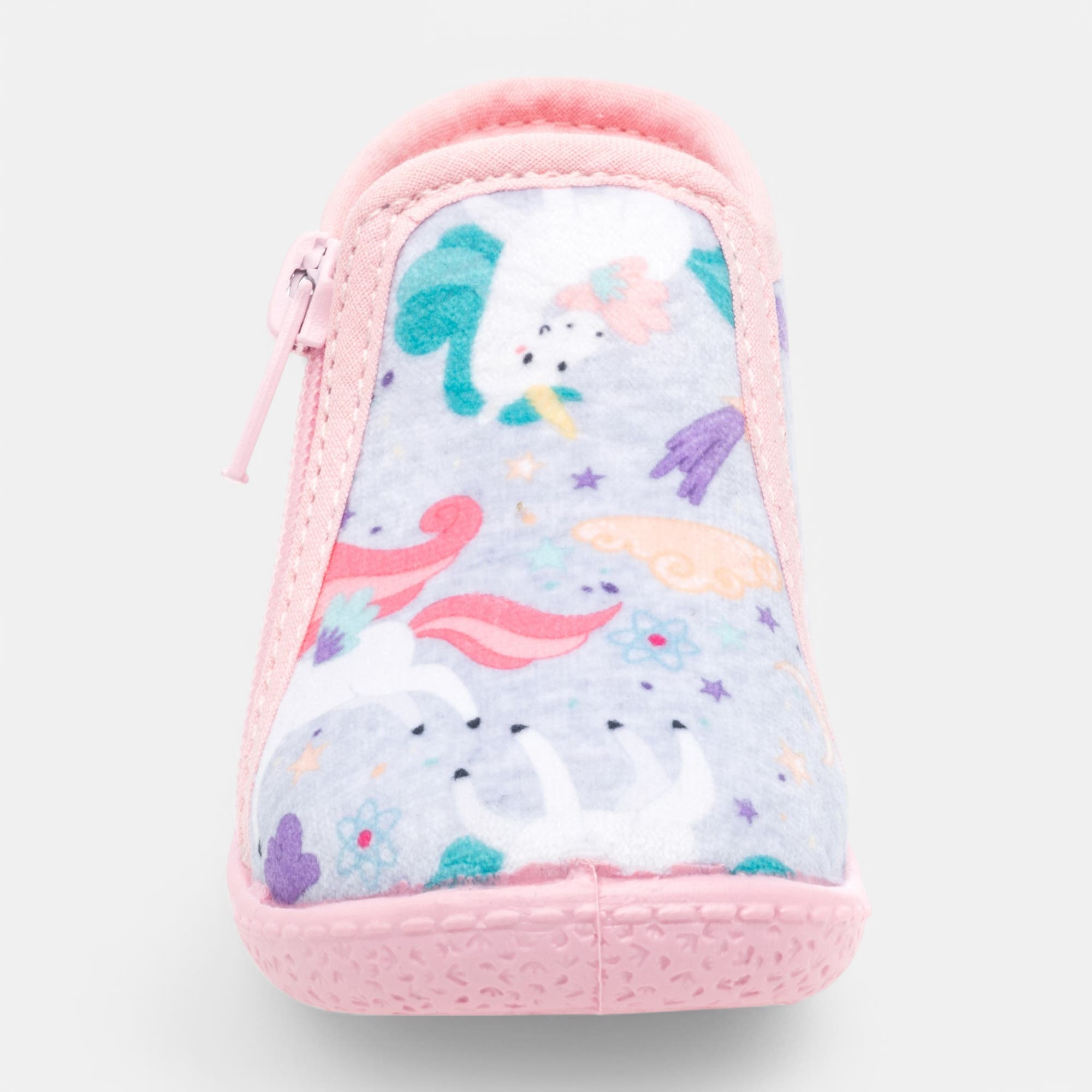 Pantoufles botillons zippés Bébé fille gris