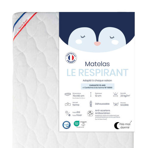 Matelas pour lit 70x140 LE RESPIRANT - FEE MOI DORMIR