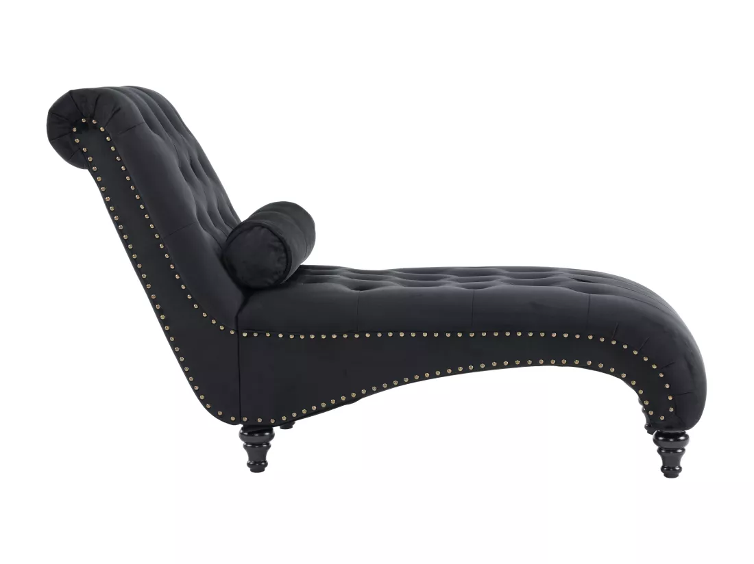 Canapé rembourré - avec coussin lombaire - Noir