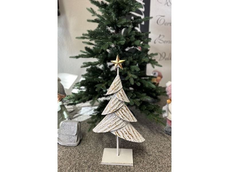 Dameco Weihnachtsfigur Christbaum 12 x 30 x 59 cm, Gold/Wei Weihnachtsbaum