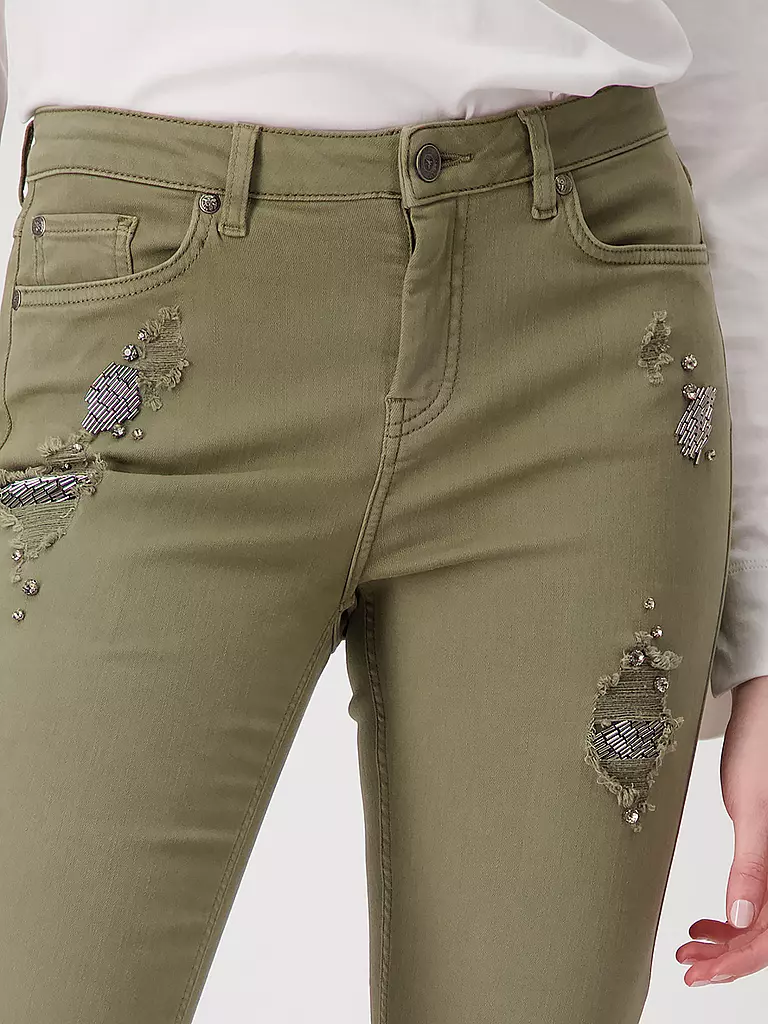 MONARI Jeans Slim Fit 7/8 olive