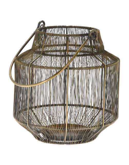 Homestyle Lantaarn Metaaldraad - Verlichting - 21x21x23 cm Brons