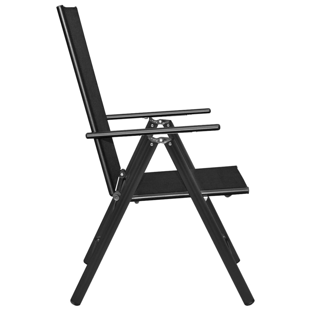 Mobilier de bistro 3 pièces aluminium et textilène noir