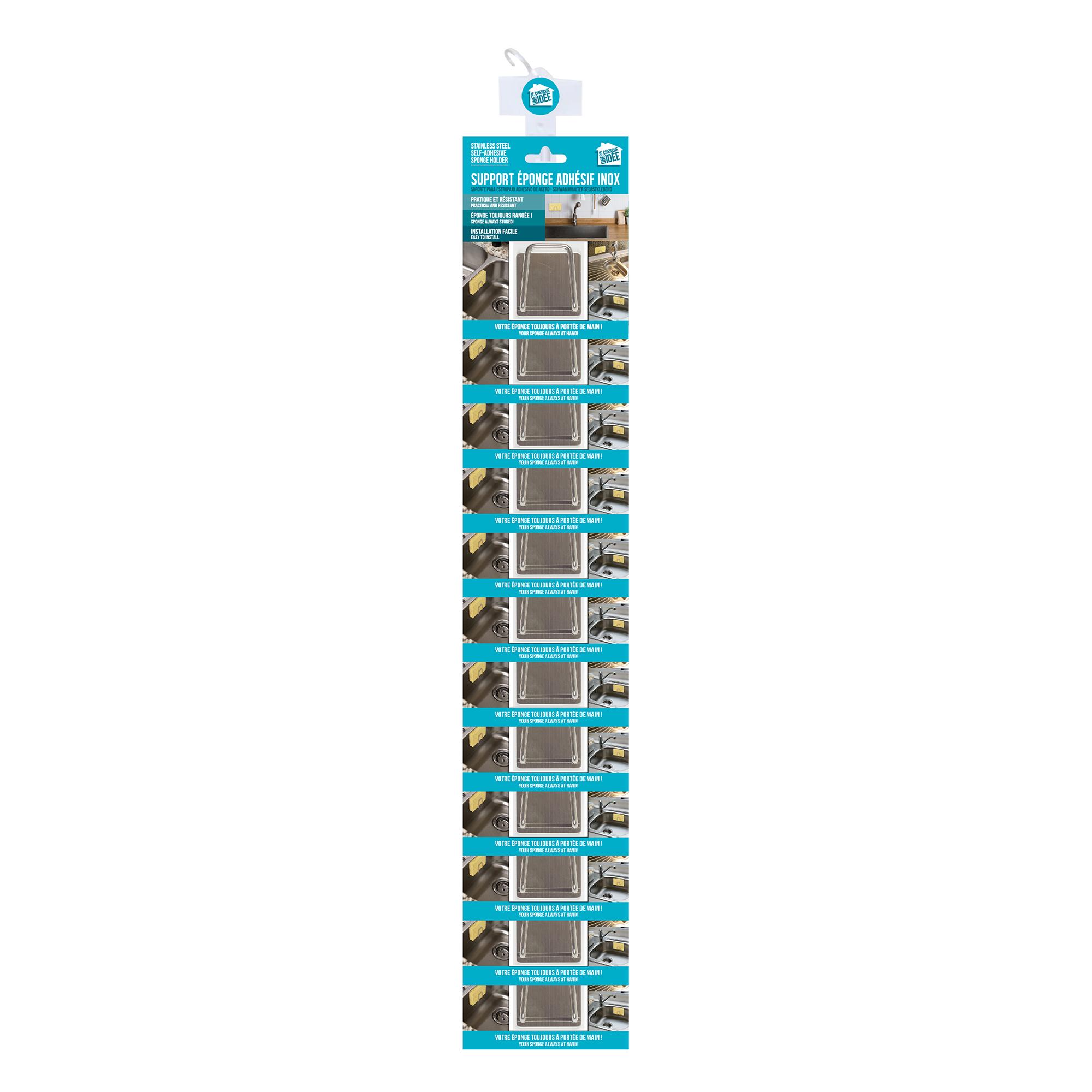 SUPPORT EPONGE ADHESIF INOX 4X4X3CM