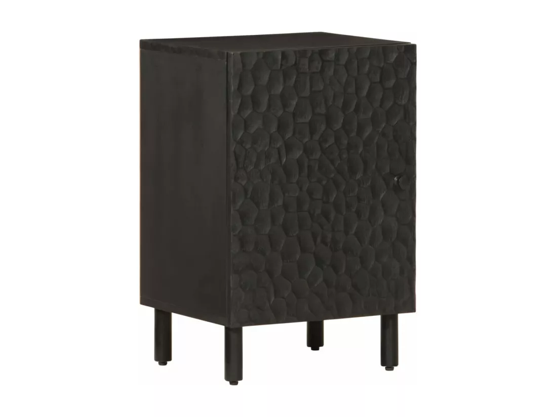 Armoire de salle de bain noir 38x33x58 cm bois massif manguier