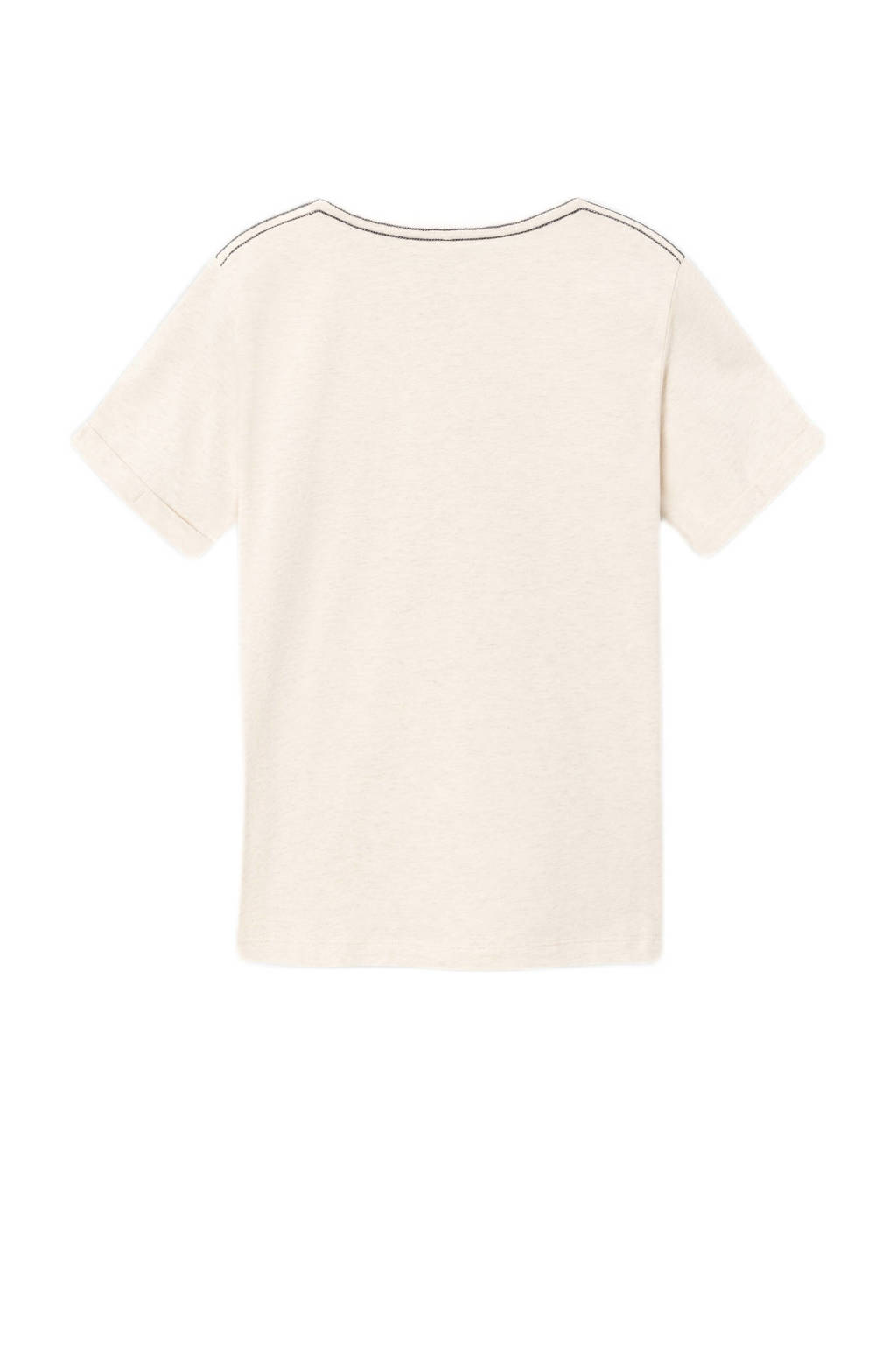 NAME IT T-shirt NKMHASIMON met printopdruk ecru melange