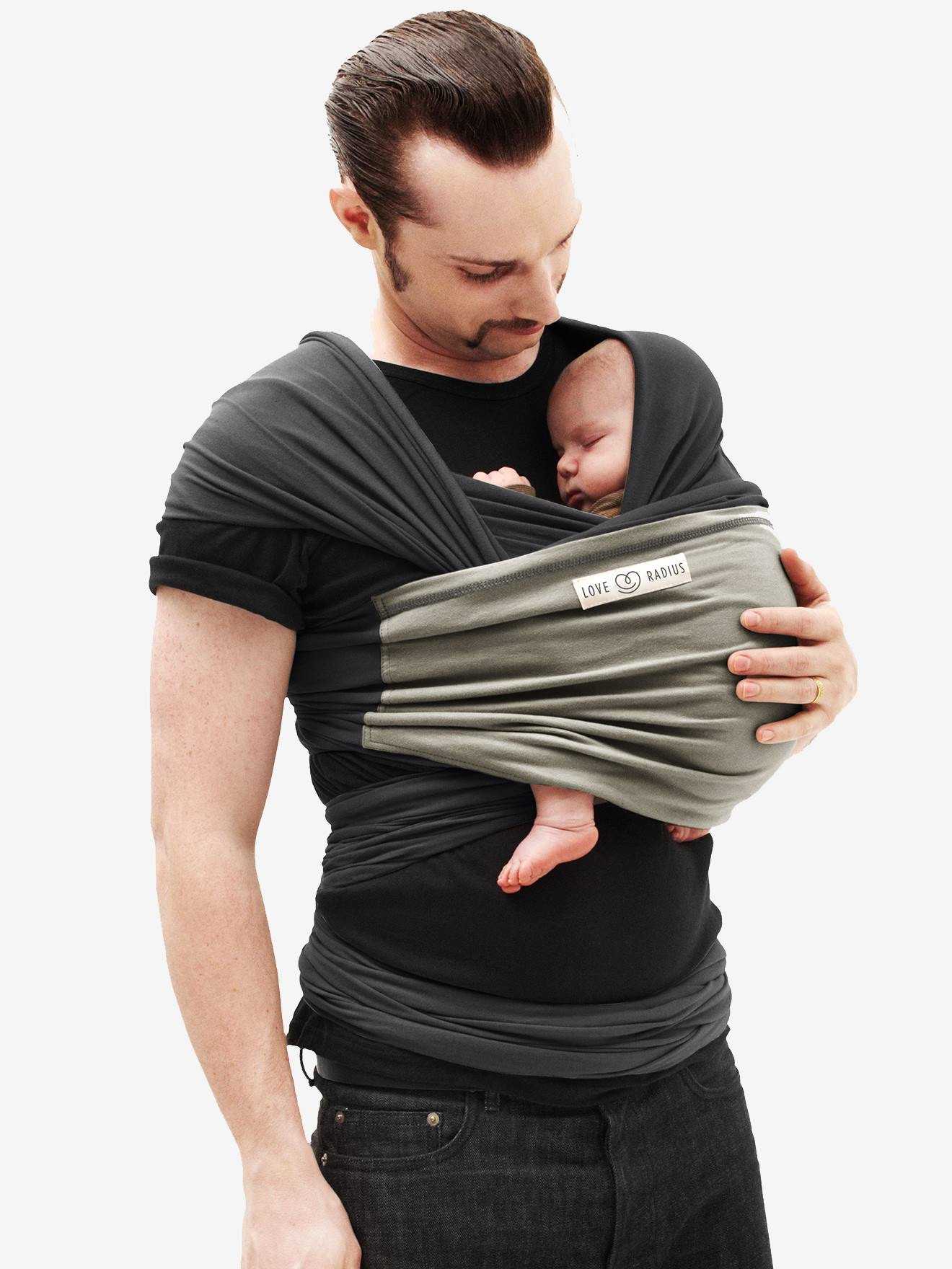 Porta-bebês L'originale LOVE RADIUS by JE PORTE MON BEBE liso cinza escuro