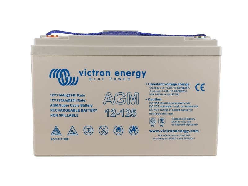Victron Batterie AGM Super Cycle 12 V / 125 Ah Innovative Batterie mit den Abmessungen (H x B x T): 330 x 171 x 214 mm