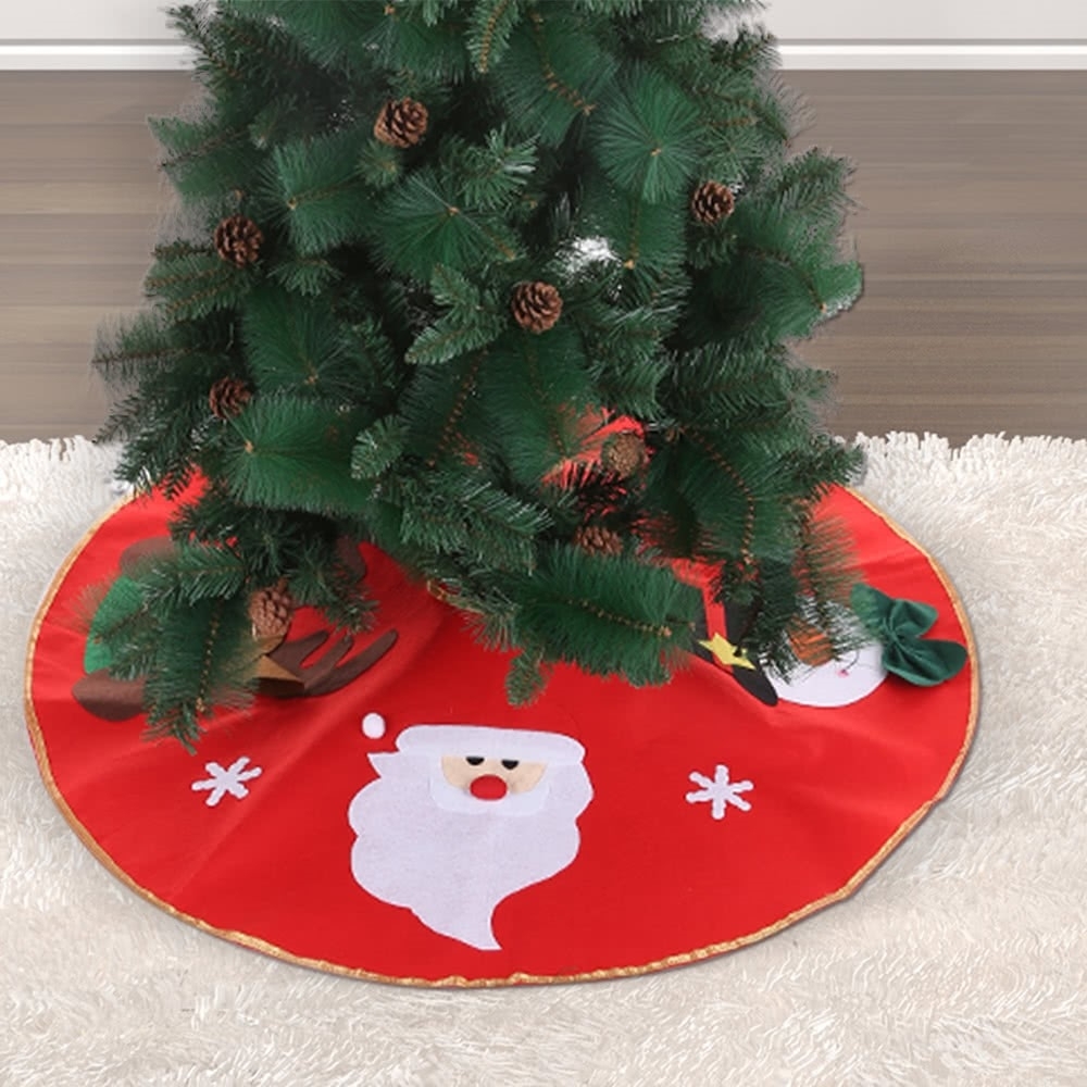 (Ø100cm) Christmas Weihnachtsbaum Decke Tannenbaum Rock Unterlage - Rot