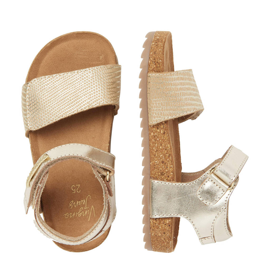 Vingino Demi llleren sandalen goud/beige