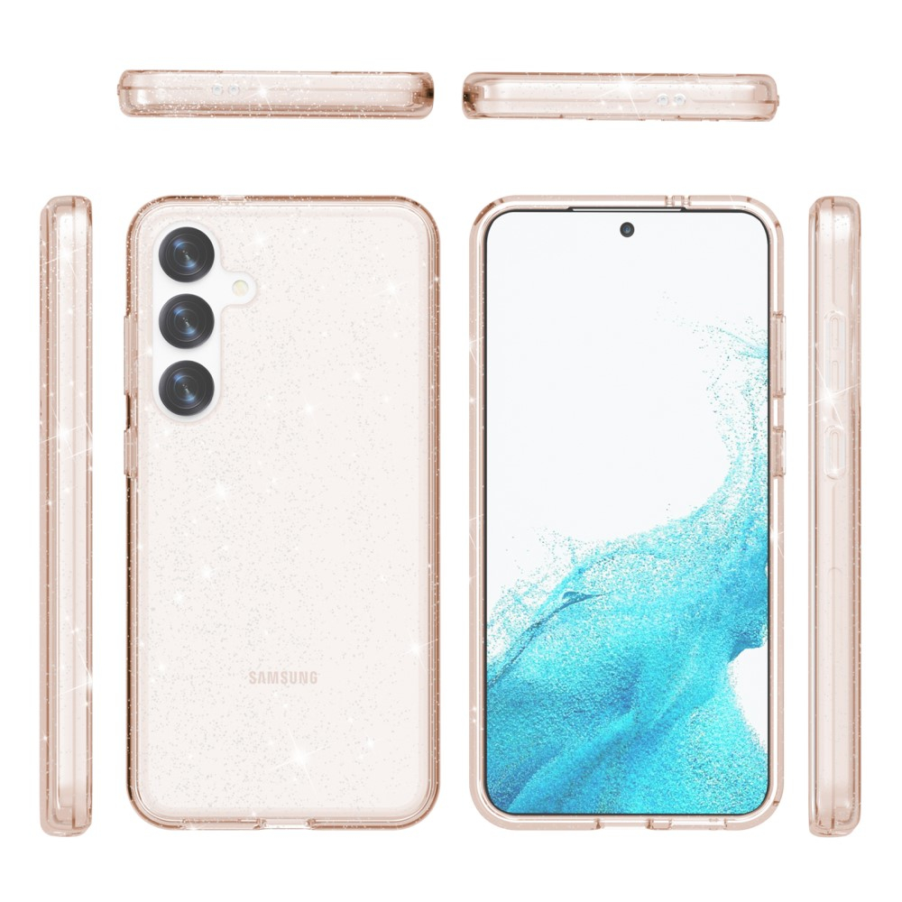 Samsung Galaxy S24  Plus Hybrid Hardcase Schutzhülle im Glitzer Design - Gold / Transparent