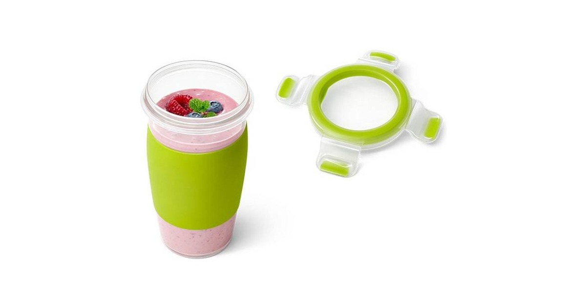 EmsaCLIP & GO Smoothie Mug beker  (Groen/transparant, 450 ml)