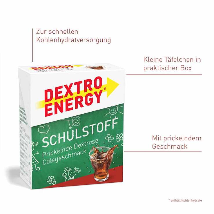 Dextro Energy Cola Schulstoff Täfelchen, 50 g