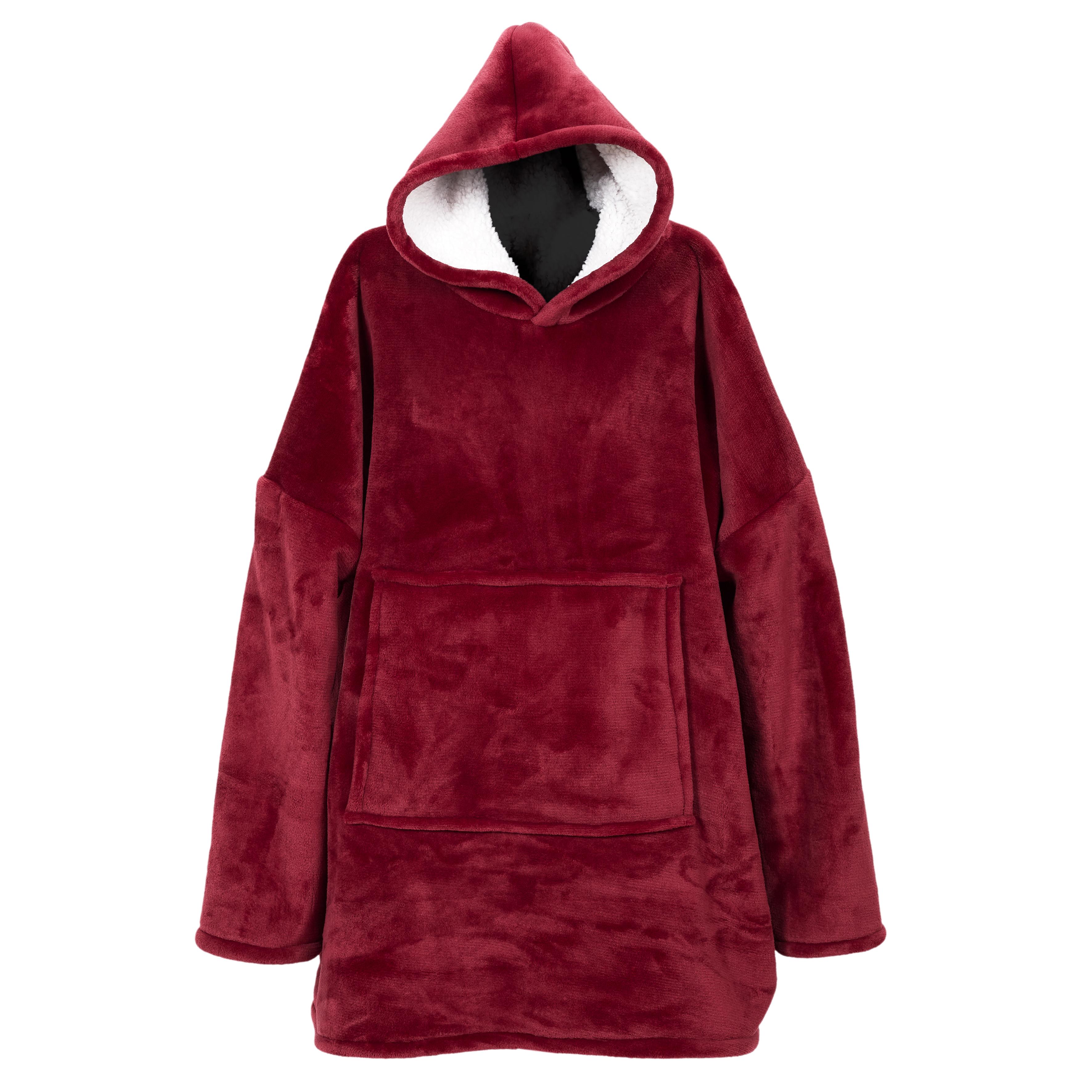 SWEAT CAPUCHE INTERIEUR SHERPA ROUGE