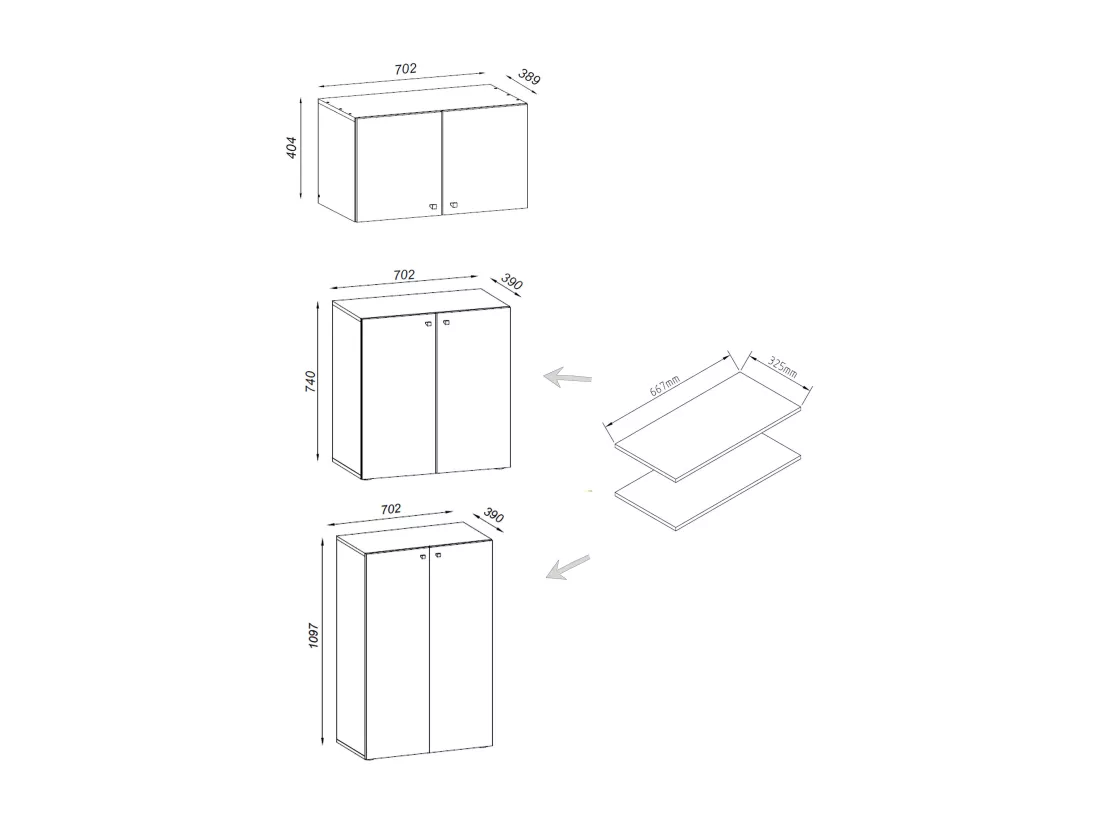 Armoire de bureau Armoire à dossiers Lona 5x A