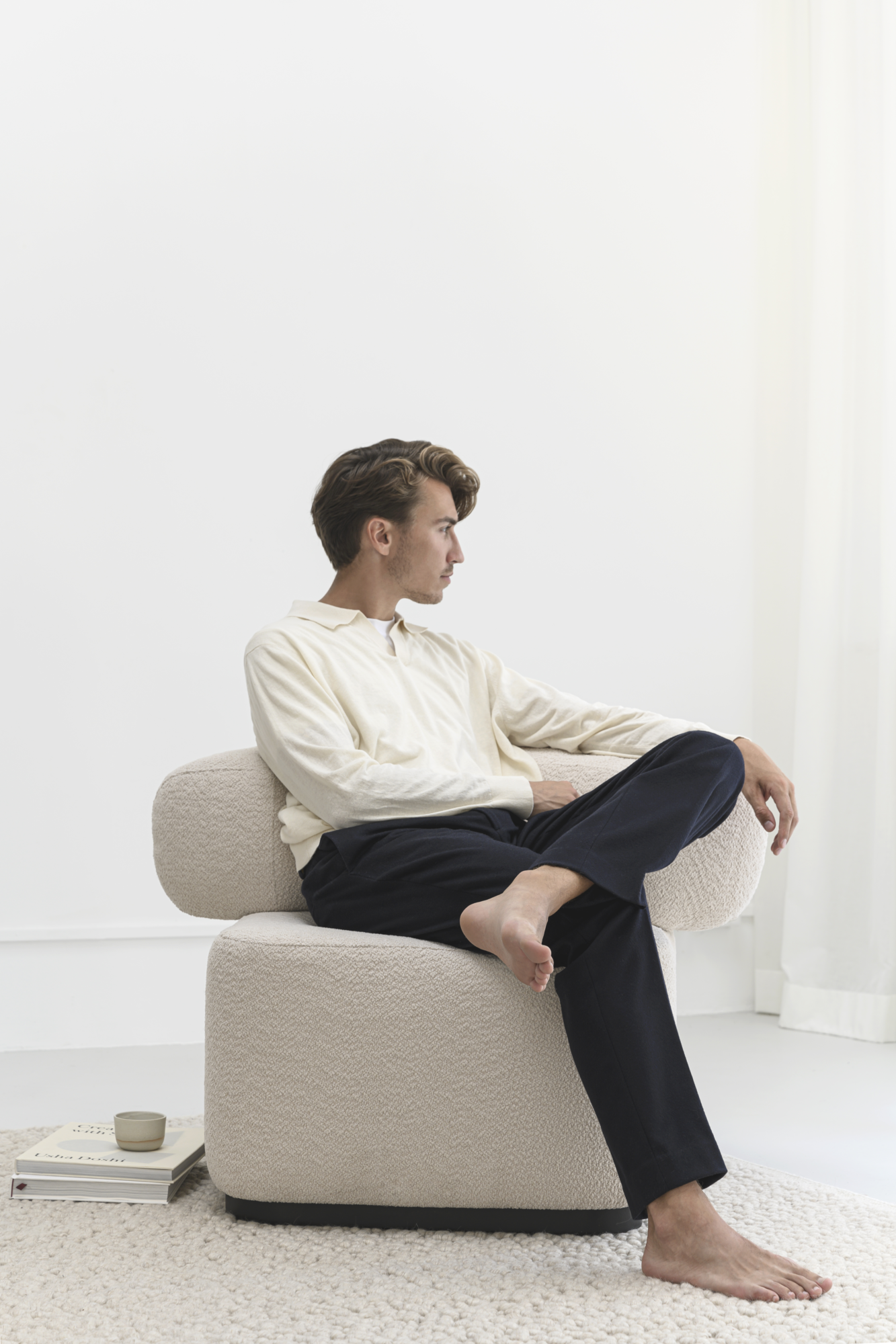 Luna Lounge 1 Seater Facet 1037 frame zwart