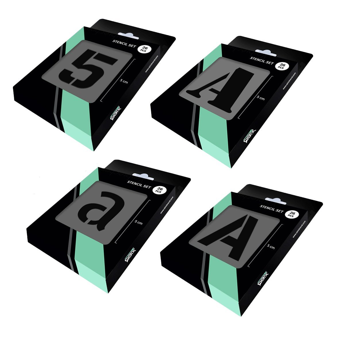 Qbix Schriftschablone, Set