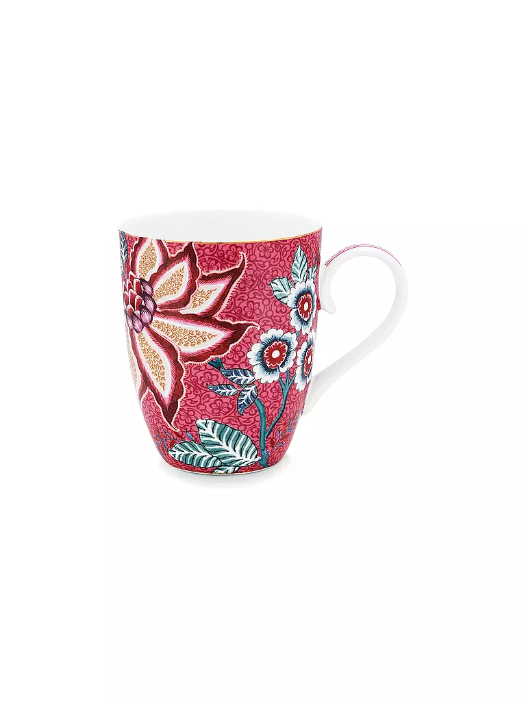 PIP STUDIO Henkelbecher Large 350ml Flower Festival Dark Pink beere