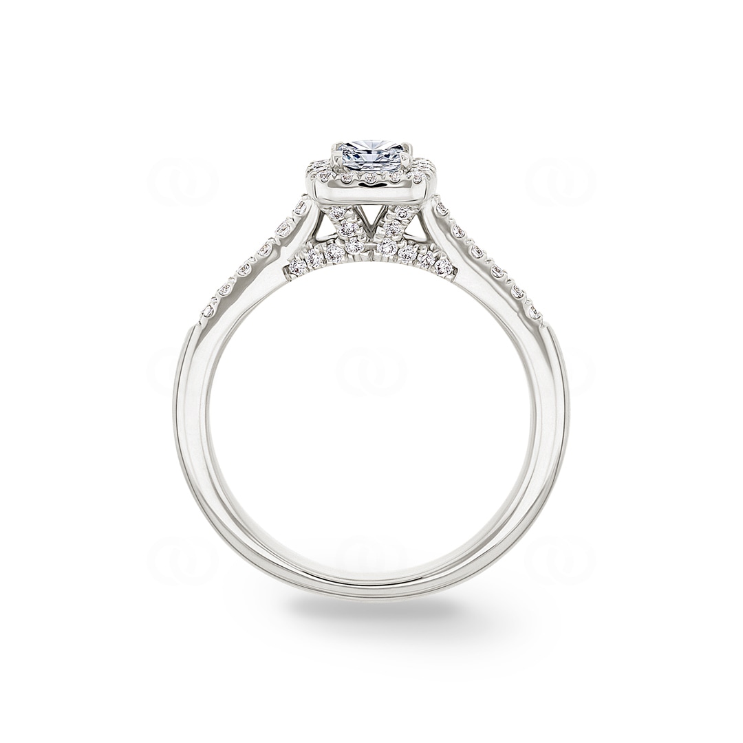 Princess Halo Diamantring 750/18 K Weissgold 0.65 ct G/si