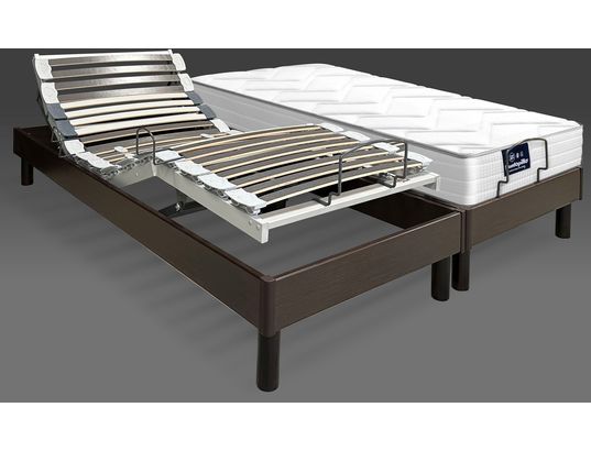 DUNLOPILLO - Ensemble Matelas Sommier 2 x 80 x 200 Pack Primo 2x80, Mousse HR 35 kg/m3, 20 cm