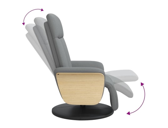 VIDAXL - Fauteuil inclinable avec repose-pieds gris clair tissu
