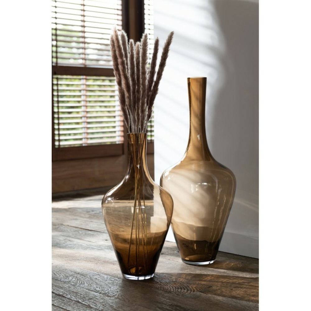 Vase en verre marron 25x25x50 cm