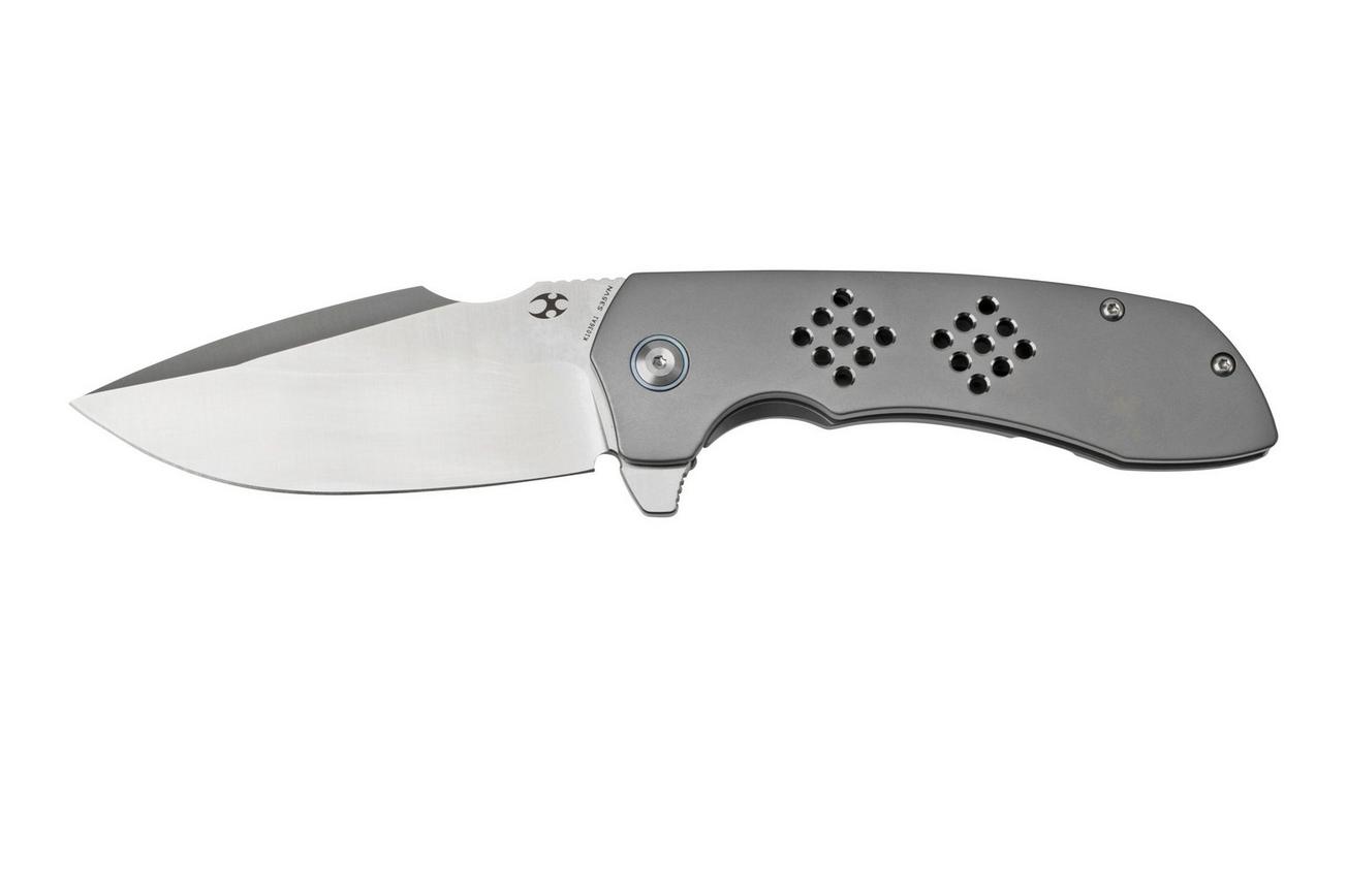 Kansept Entity K1036A1 Satin, Bead Blasted Titanium zakmes, Nalu Knives design