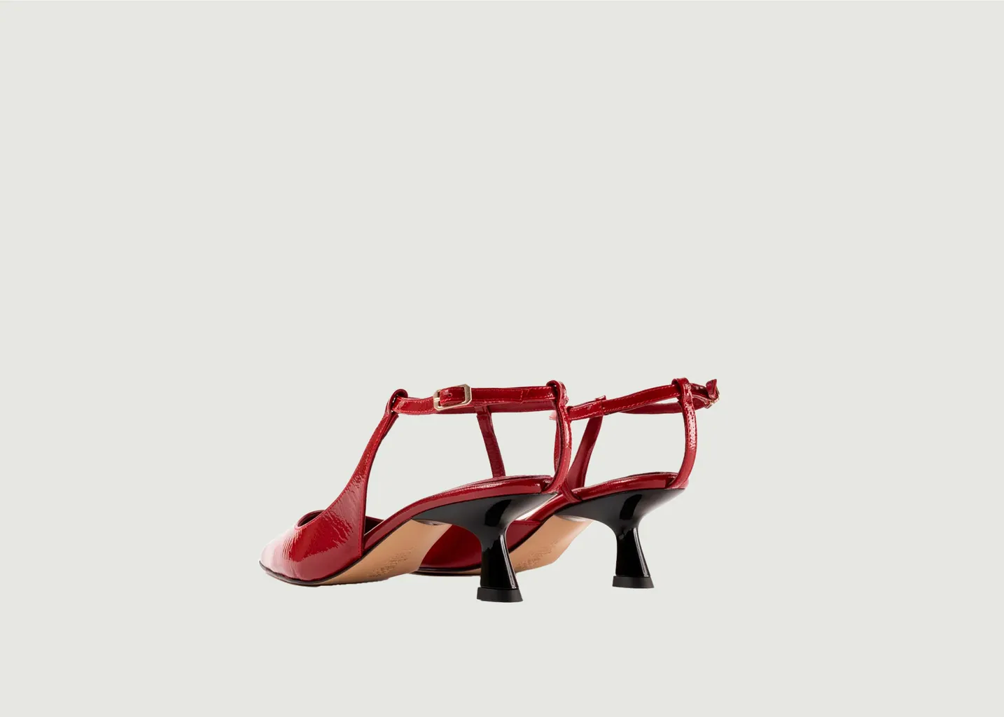 Sandales en cuir verni à bout fermé à talons Camelia Souliers Martinez