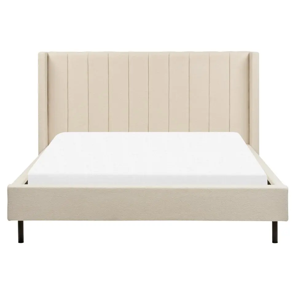 VILETTE - Tweepersoonsbed - Beige - 160 x 200 cm - Bouclé