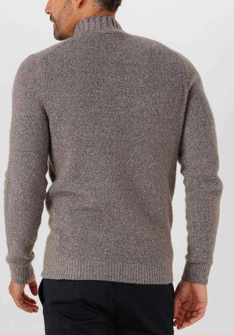 grijze profuomo coltrui pullover mock neck boiled wool