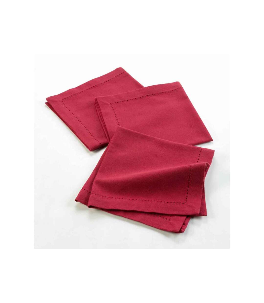 Lot de 3 Serviettes de Table Charline 40x40cm Rouge