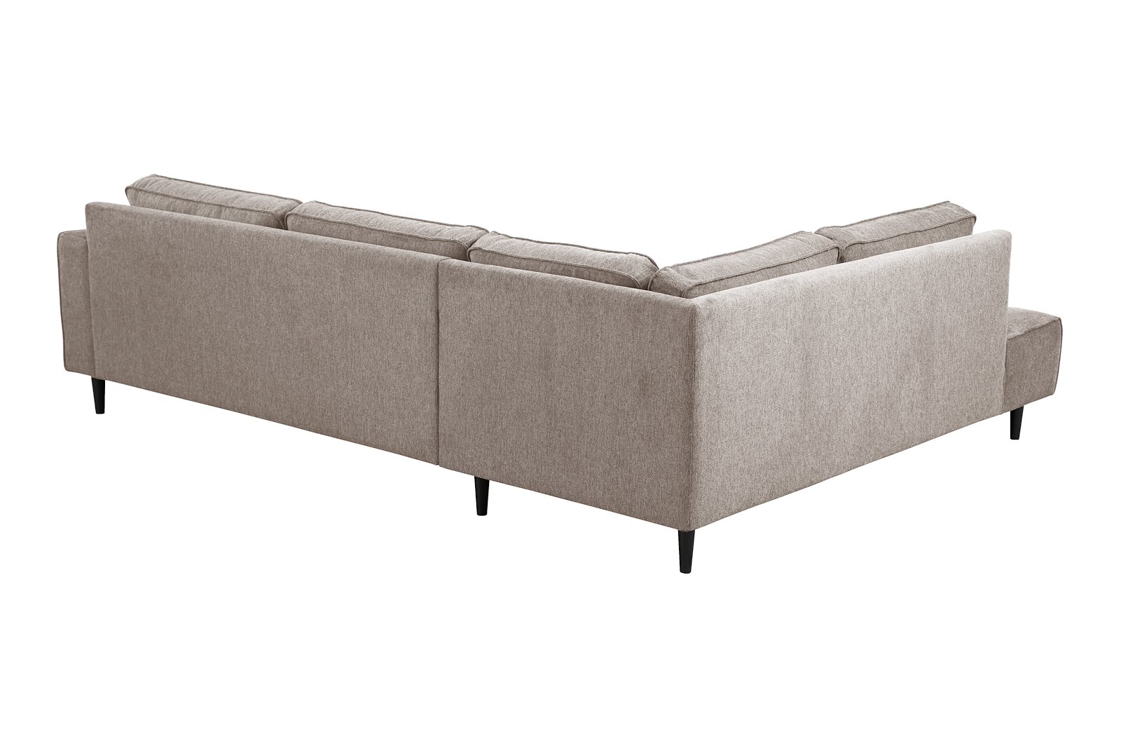 Jessie XL hjørnesofa 2,5-seter med åpen ende venstre. Tekstil Brego 34 Stone med mørke ben
