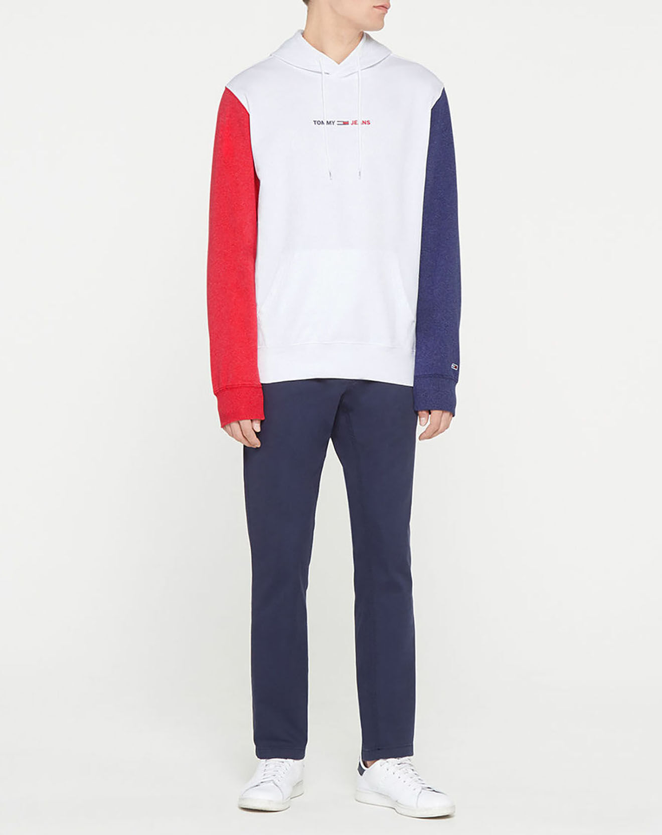 Tommy Jeans Sweat colorblock hoodie blanc/bleu/rouge
