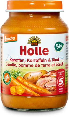 Holle DEMETER Glas Menü Karotten, Kartoffel & Rind
