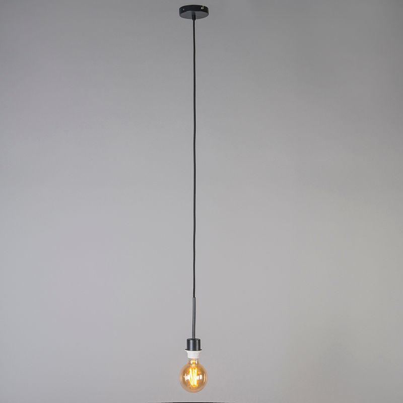 Moderne hanglamp zwart met kap 45 cm taupe - Combi 1