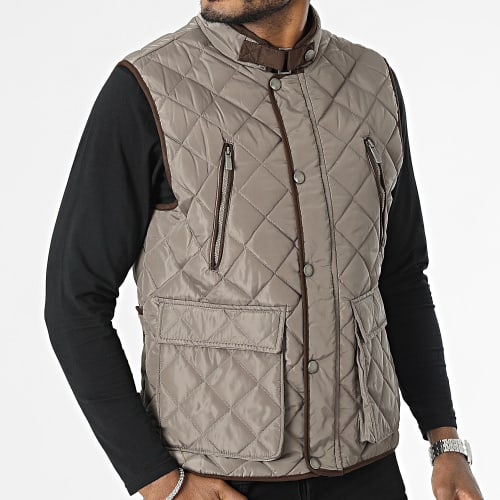 Doudoune Sans Manches Beige Taupe