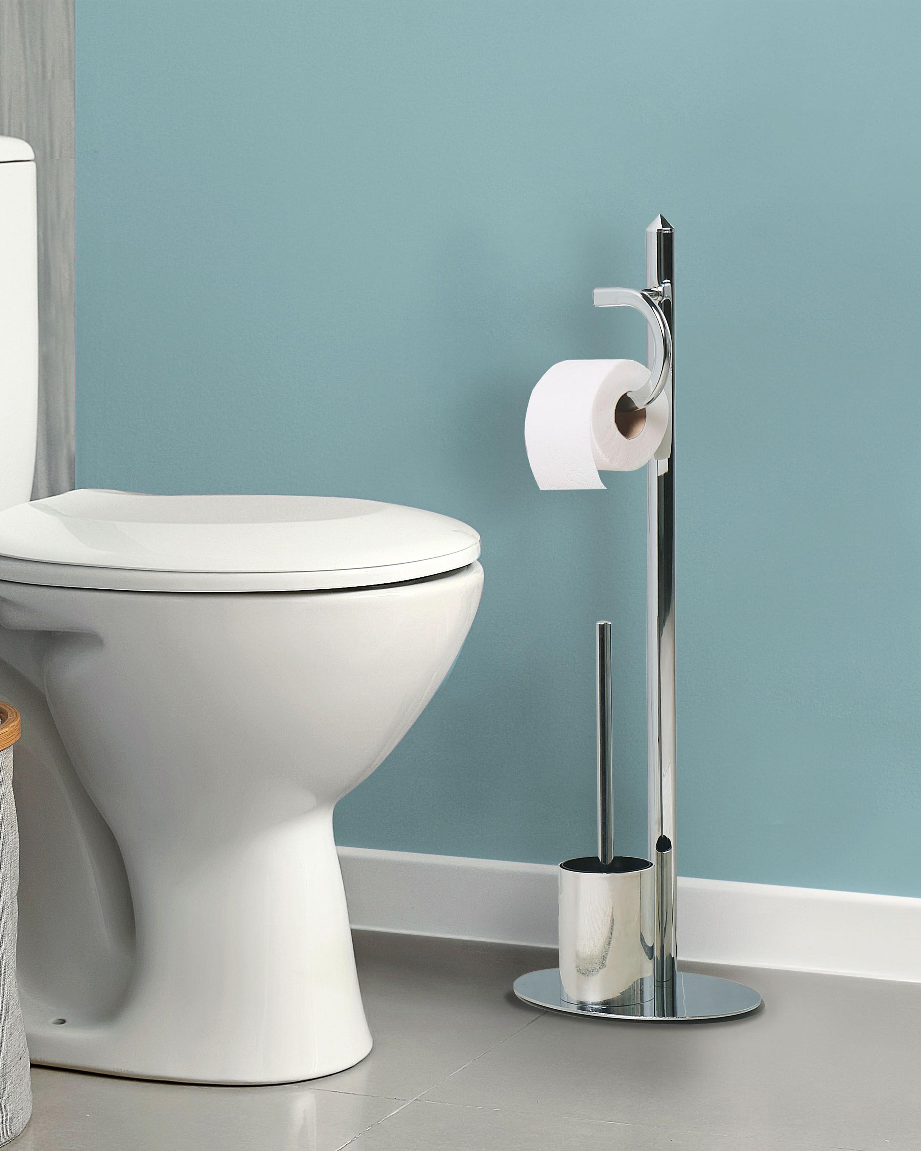Toiletrol- en toiletborstelhouder SARTO Metaal Zilver