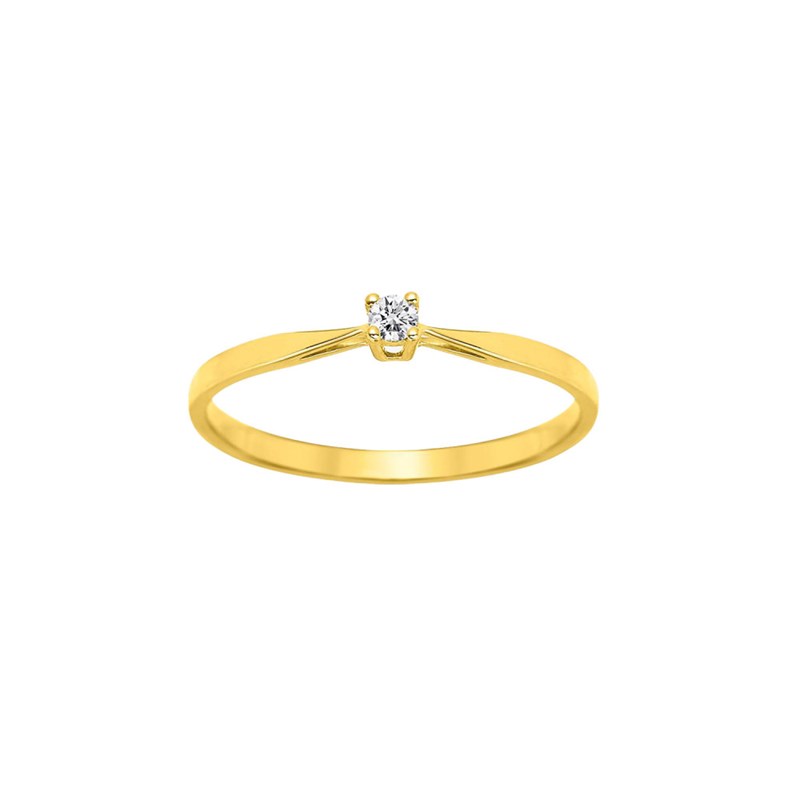 Bague Femme - Or 18 Carats - Diamant 0,04 Carats