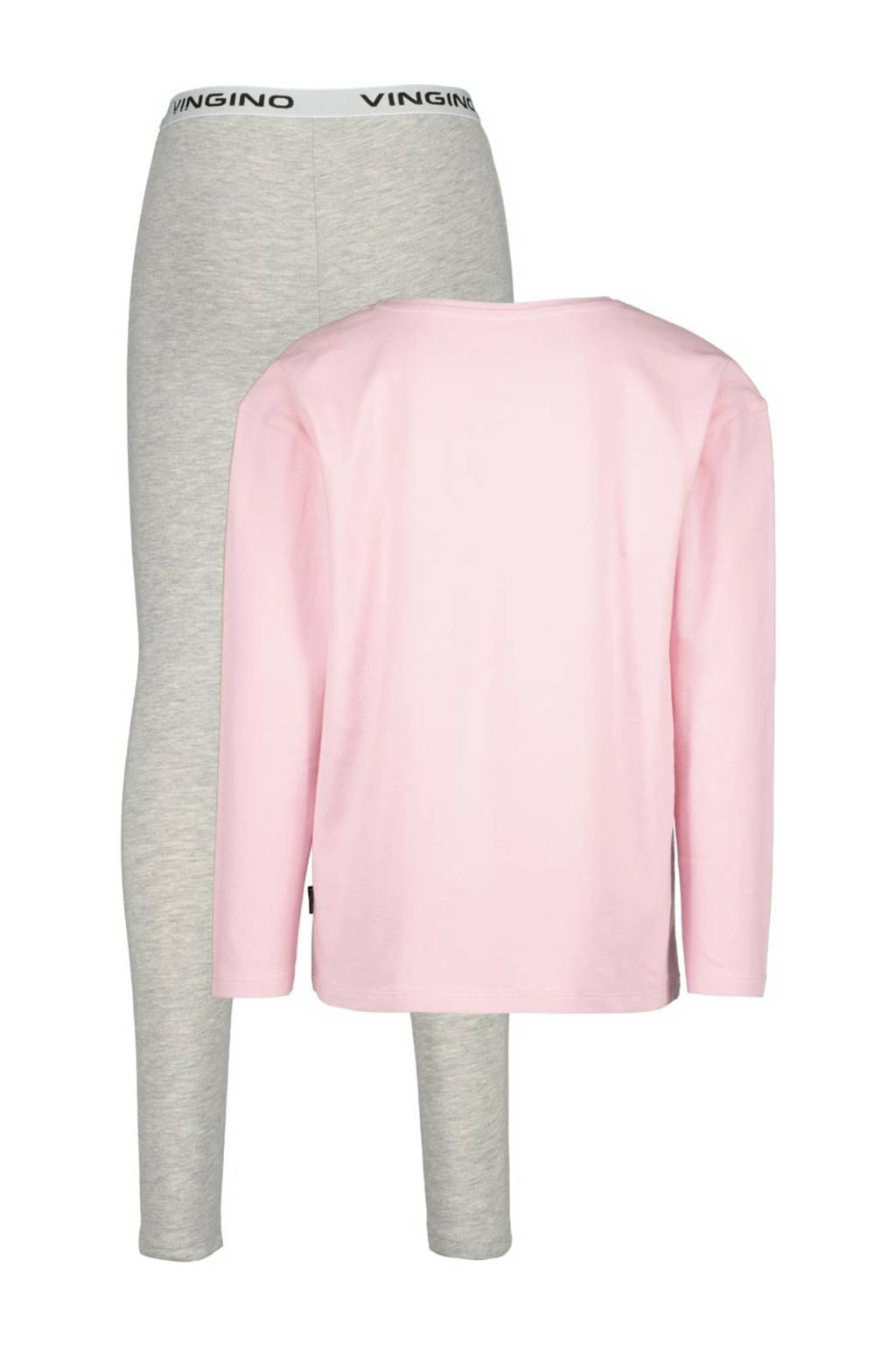 Vingino pyjama WANNAH gris melange/lichtroze