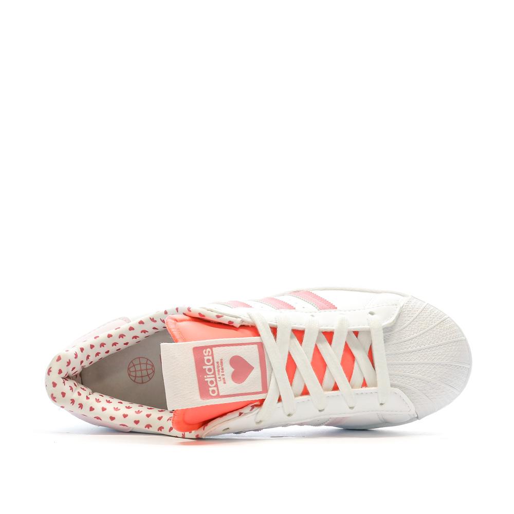Adidas Baskets Blanche/Rose Fille Adidas Superstar J