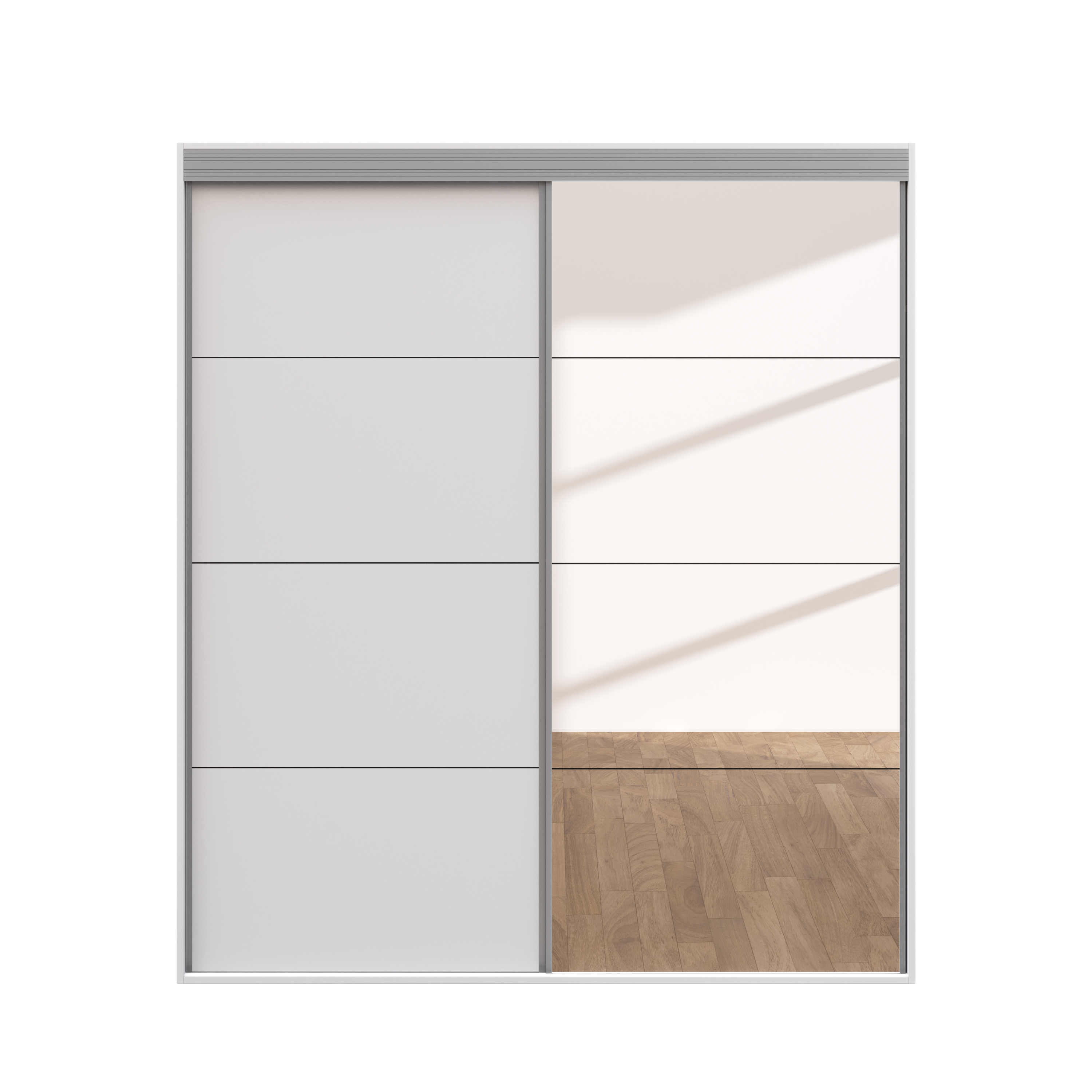 Kleiderschrank Schiebetüren mit Spiegel BODO 180 cm weiss