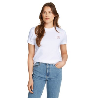 Tee-shirt à manches courtes femme Embroidered Ck Regular CALVIN KLEIN