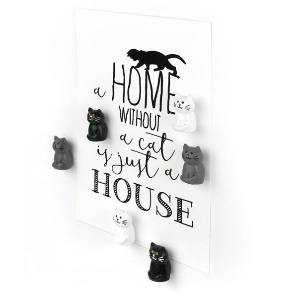 (6er Set) 3D Magnet Deko Notizmagnet für Whiteboard   Kühlschrank (FA4618) - Katze