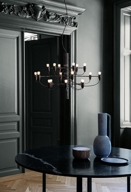 Flos 2097/18 by Gino Sarfatti kroonluchter Ø69 opaal messing