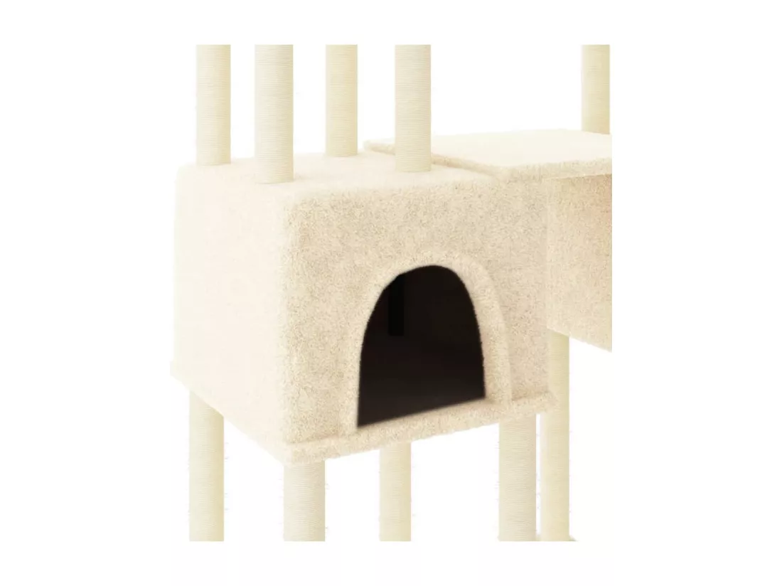 Arbre à chat avec griffoirs en sisal Crème 199 cm