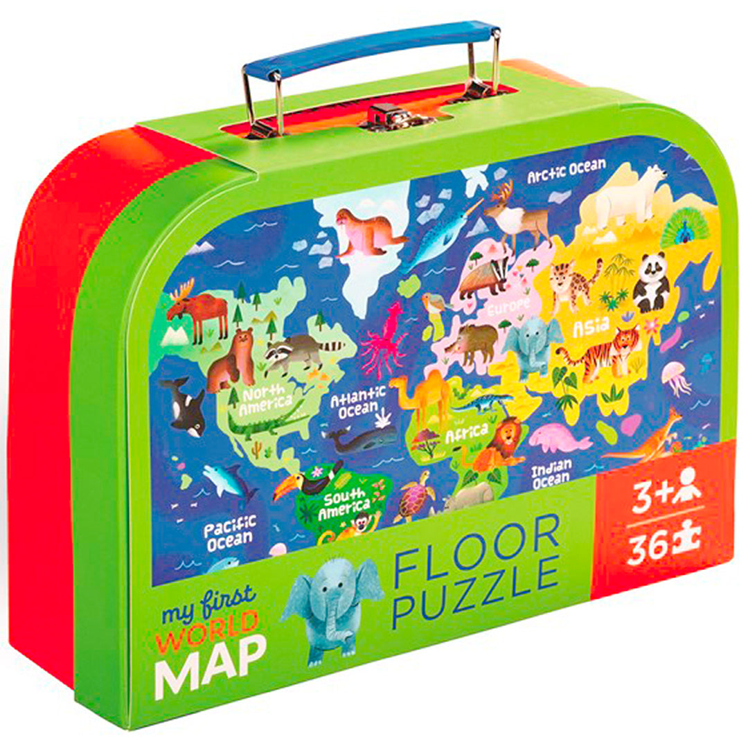 Crocodile creek vloerpuzzel wereldkaart - 36st