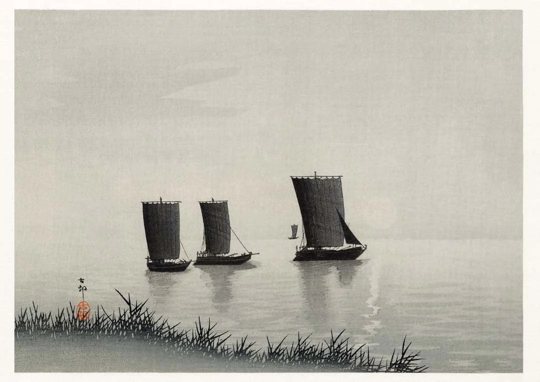 Fischerboote von Ohara Koson